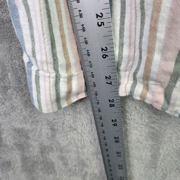 Womens Cato Multicolor Striped Linen Blend Pants Hi Rise Elastic Waist 14/16W - Picture 7 of 10